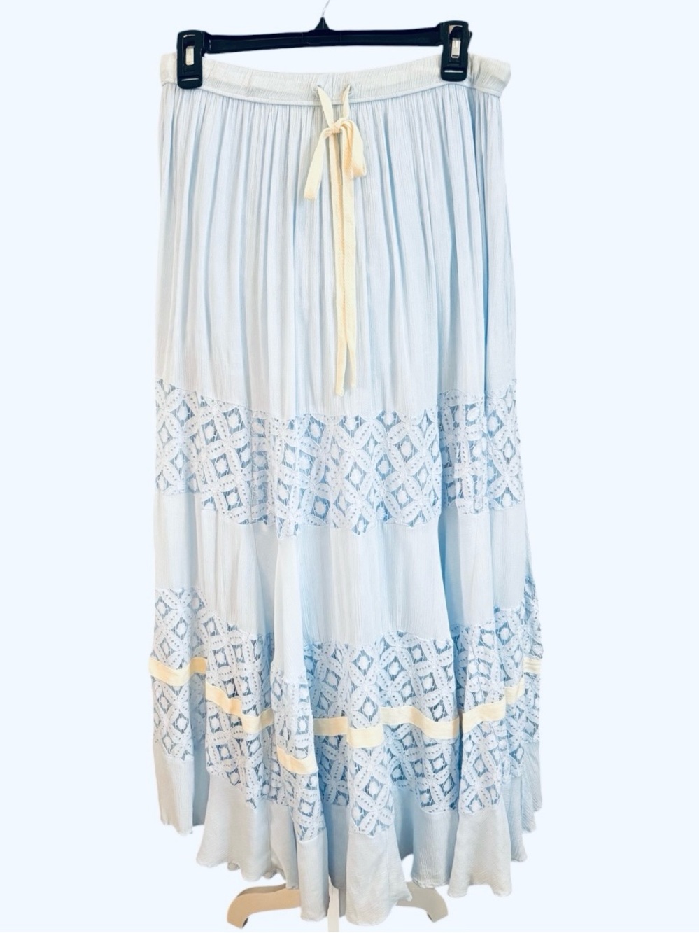 Free People Swept Away Maxi Skirt in Ice Water Size M. NWT - Picture 5 of 11